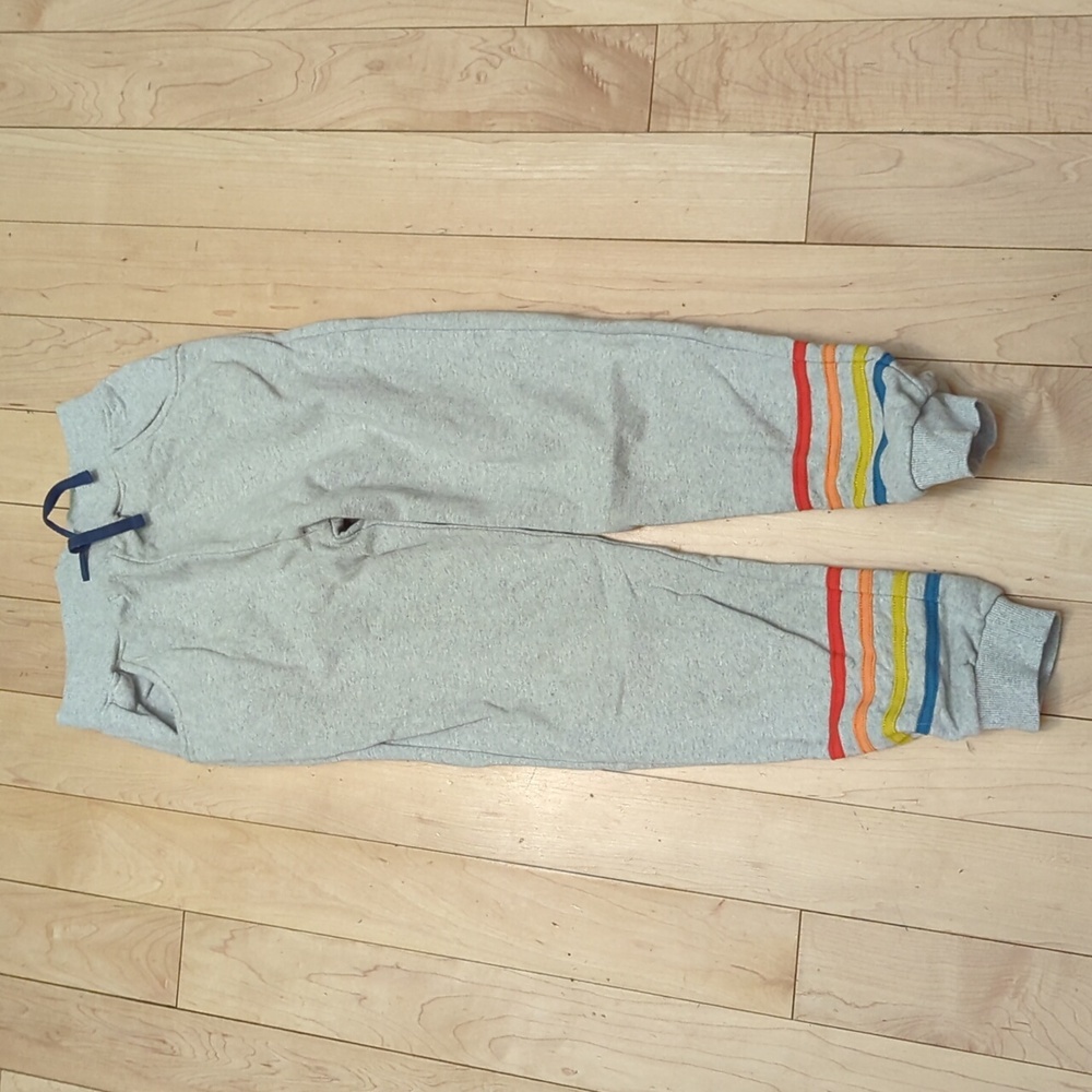 Gray Kids Jogger Pants with Colorful Stripes - 10 Years